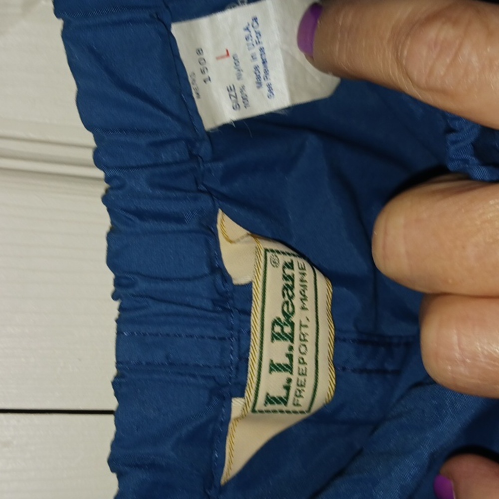 Vintage LL Bean 2-piece half zip windbreaker rain suit jogging pants - L - blue - Picture 15 of 16